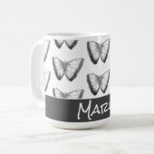 Mug Nom personnalisé mignon papillon tendance (Devant gauche)