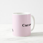 Mug Nom personnalisé mignon Peeking Pingouin rose (Devant droit)