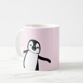 Mug Nom personnalisé mignon Peeking Pingouin rose (Devant gauche)