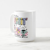 Mug Nom Personnalisé Mignon Retro Pour Instit' (Devant gauche)