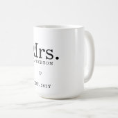 Mug Nom personnalisé minimaliste moderne "Mme Est" (Devant droit)