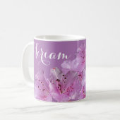 Mug Nom personnalisé Miriam floral violet rose boho (Devant gauche)