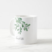 Mug Nom personnalisé Mistletoe Green (Devant gauche)