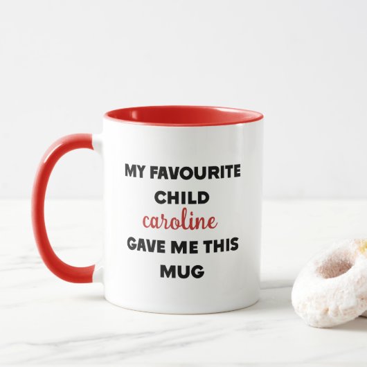 Mug Nom Personnalisé Mon Enfant Préféré M'A Donné Ceci (Avec donut)