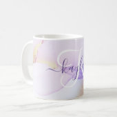 Mug Nom personnalisé Monogram Purple Aquarelle Luxe (Devant gauche)
