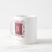 Mug Nom personnalisé Monogram Regal Style (rouge) (Devant gauche)