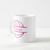 Mug Nom personnalisé Monogram Volleyball (Devant gauche)