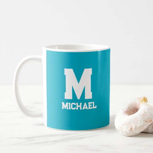 Mug Nom personnalisé Monogramme (Avec donut)