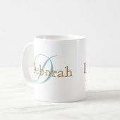 Mug Nom personnalisé Monogramme blanc (Devant gauche)