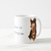 Mug Nom personnalisé Monogramme Cheval avec attitude (Devant droit)