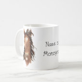 Mug Nom personnalisé Monogramme Cheval avec attitude (Devant gauche)