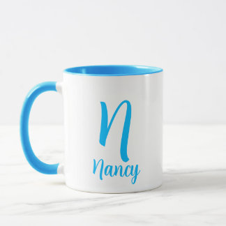 Mug Nom personnalisé Monogramme Élégante Typographie B