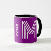 Mug Nom personnalisé, Monogramme initial | Musique de  (Devant droit)