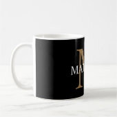 Mug Nom personnalisé Monogramme noir (Gauche)