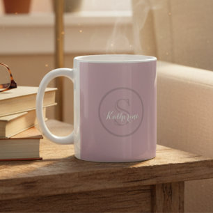 Mug Nom personnalisé Monogramme Rose Poussiéreux