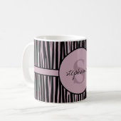 Mug Nom personnalisé Monogramme Zebra stripes motif (Devant gauche)