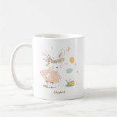 Mug Nom personnalisé Motif de lapin de Pâques (Gauche)