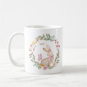 Mug Nom personnalisé Motif de lapin rose de Pâques (Gauche)