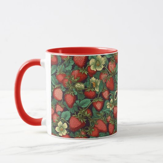 Mug Nom personnalisé Motif fraise (Gauche)