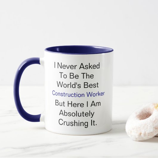 Mug Nom personnalisé n'a jamais été demandé Travailleu (Avec donut)