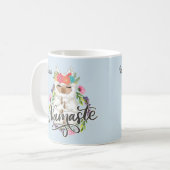 Mug Nom personnalisé Namaste Llama Cute (Devant gauche)
