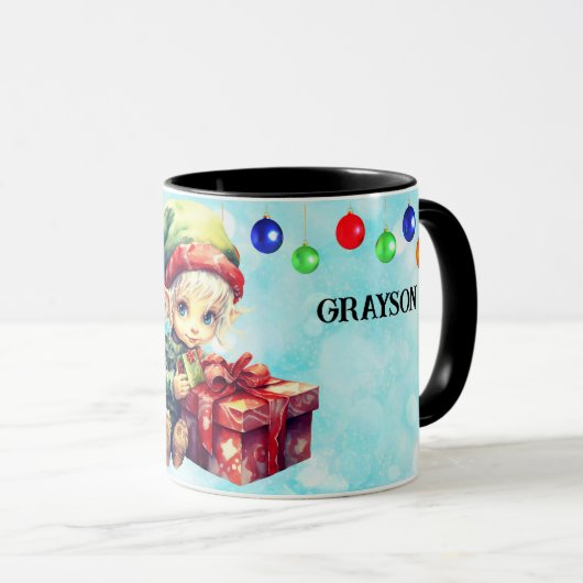 Mug Nom personnalisé Noël (Devant droit)