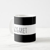 Mug Nom personnalisé noir personnalisé (Devant gauche)