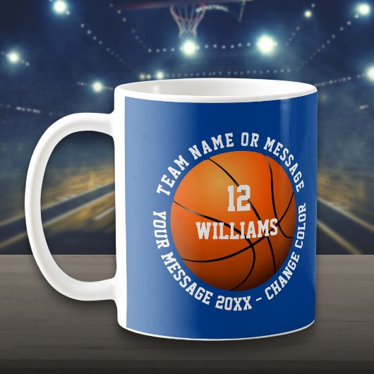 Mug Nom personnalisé Nom de l'équipe Basket-ball