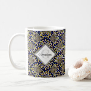 Mug Nom Personnalisé Nous Vous Regardons Marine & Gold