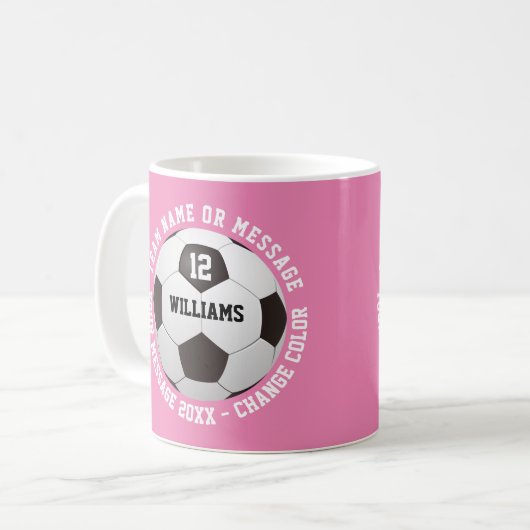 Mug Nom personnalisé Numéro de l'équipe Nom de l'équip (Devant gauche)