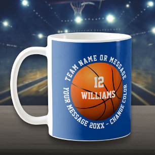 Mug Nom personnalisé Numéro Équipe Nom Basketball