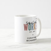 Mug Nom personnalisé Offres de diplôme d'un travailleu (Devant droit)
