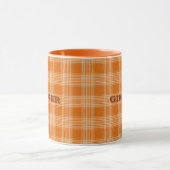 Mug Nom personnalisé Orange Plaid En vichy Motif (Centre)