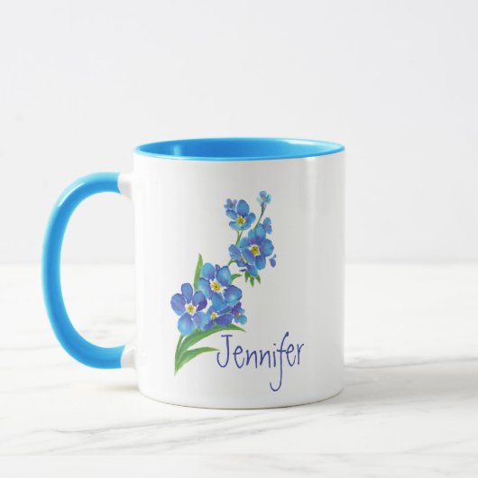 Mug Nom personnalisé Oubliez-moi pas Fleur de jardin A (Gauche)