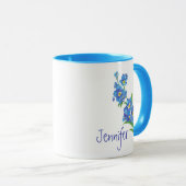 Mug Nom personnalisé Oubliez-moi pas Fleur de jardin A (Devant droit)