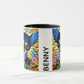 Mug Nom personnalisé par art noir de bande dessinée de (Centre)