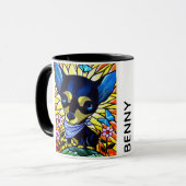 Mug Nom personnalisé par art noir de bande dessinée de (Devant gauche)