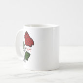 Mug Nom personnalisé par baiser du rose rouge W (Devant gauche)