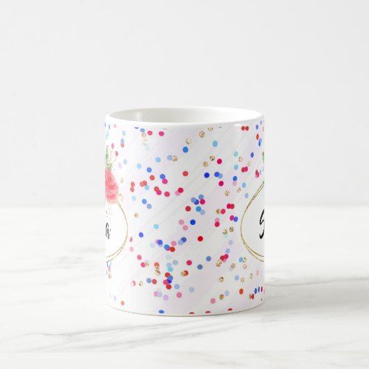 Mug Nom personnalisé, parties scintillant fille nom pe (Centre)