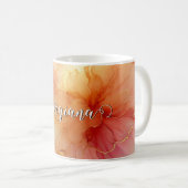 Mug Nom personnalisé Pêcher framboise Floral Alcool En (Devant droit)