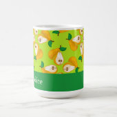 Mug Nom personnalisé perles orange sur vert (Centre)