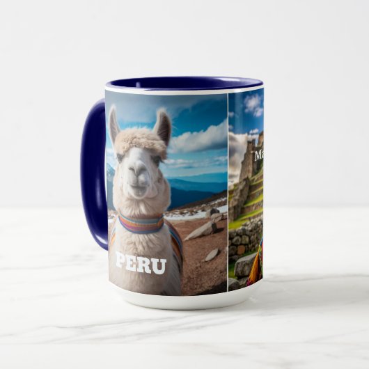 Mug Nom personnalisé Pérou Llama (Devant gauche)