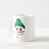 Mug Nom personnalisé personnalisé Snowman Casquette ve (Devant gauche)