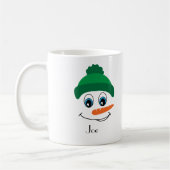 Mug Nom personnalisé personnalisé Snowman Casquette ve (Gauche)