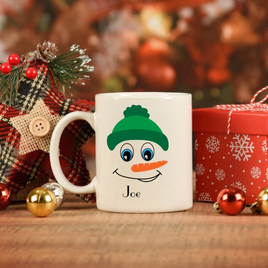 Mug Nom personnalisé personnalisé Snowman Casquette ve