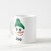 Mug Nom personnalisé personnalisé Snowman Casquette ve (Devant gauche)