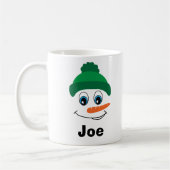 Mug Nom personnalisé personnalisé Snowman Casquette ve (Gauche)