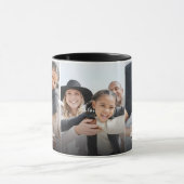 Mug Nom personnalisé Photo de famille simple (Centre)