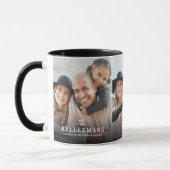 Mug Nom personnalisé Photo de famille simple (Gauche)