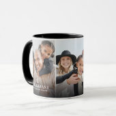 Mug Nom personnalisé Photo de famille simple (Devant gauche)